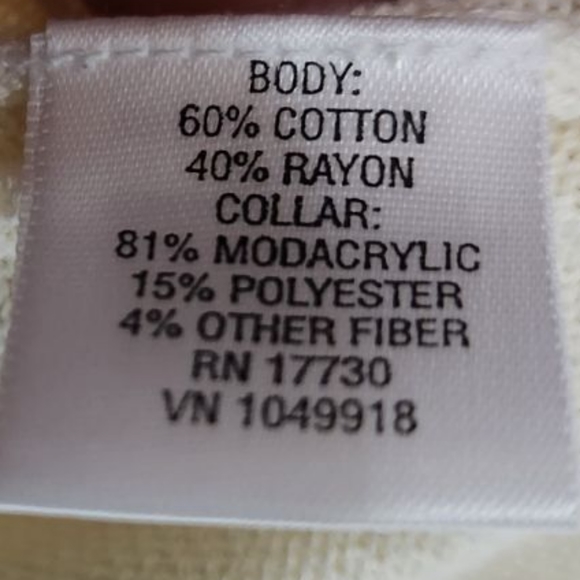 Merona Women's size S Ivory Pearl Button Cardigan with Removable Fur Collar - Picture 5 of 7